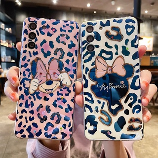 การ์ตูน น่ารัก พิมพ์เสือดาว มินนี่ เคส Samsung Galaxy s8 s9 s10 plus lite + s20 s21 plus ultra fe s20fe note8 note9 note10 plus lite note 20 ultra case เยื่อหุ้มสมอง หญิง Unisex เคส