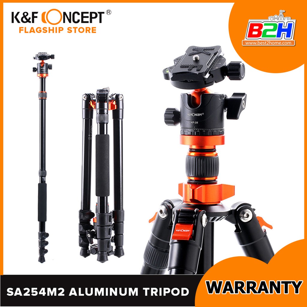 K&F  Concept KF09.089V1 K254A3+BH-28L SA254M2 Aluminum Camera Tripod Portable Monopod  ขาตั้งกล้อง