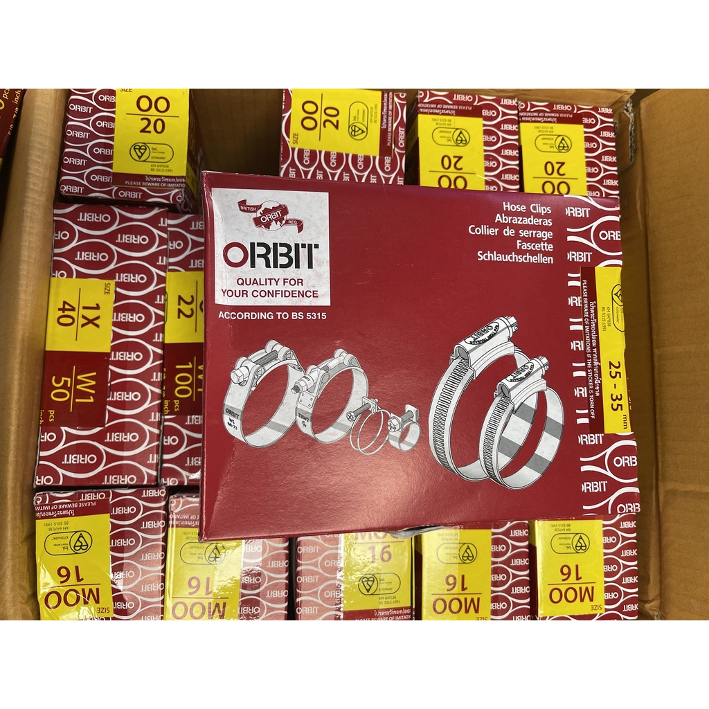 เข็มขัดรัดท่อ เข็มขัดรัดสายยางORBIT แท้100% (ยกกล่อง) ขนาด OOO - 1