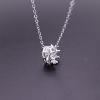 925 Silver Plain crown pendant Necklace 18 inch ,สร้อยคอจี้มงกุฎใส่เข้ากันได้กับทุกชุดขนาด18inch +2เป็นเงินแท้คะ