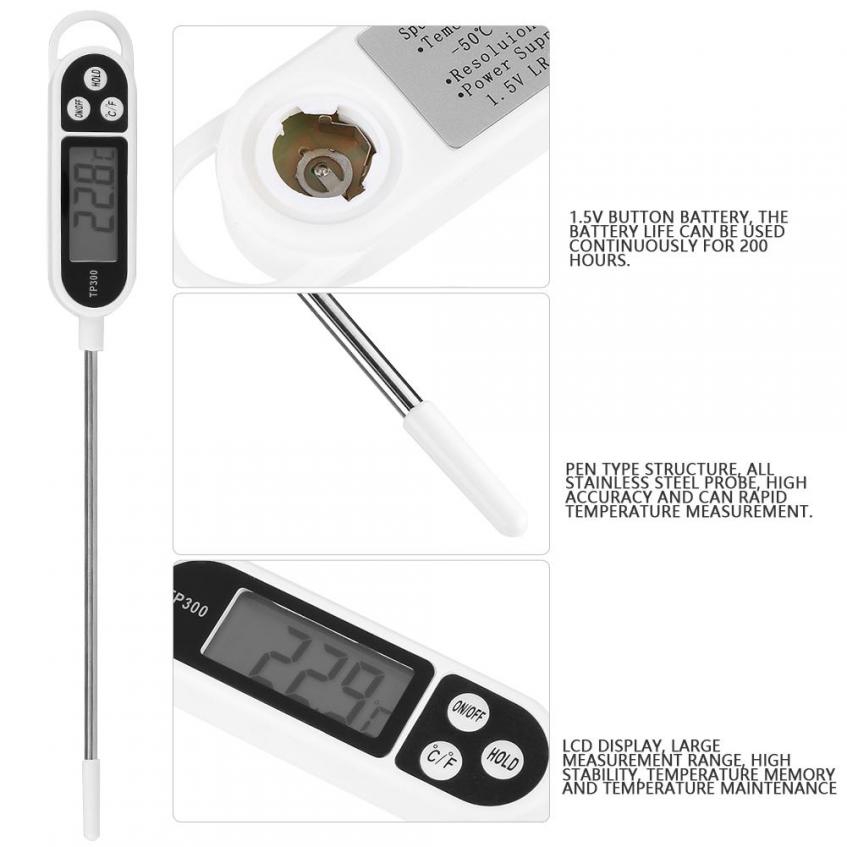 TP300 LCD Digital Thermometer Probe Type for Milk Oil Tea Soup Beer Temperature