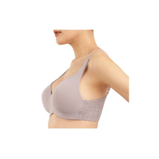 Presea by wacoal บราไร้โครง Wireless bra ตกแต่งผ้าลูกไม้ด้านหลัง สีเทา MA1514