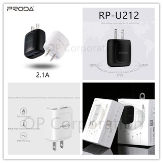 Remax Rroda RP-U212 Adapter USB Charger Output 2.1A อะแดปเตอร์ ชาร์จไฟ ชาร์จพร้อมกันได้ 2 ช่อง