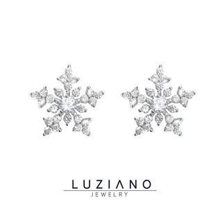 ต่างหูเงินแท้ รุ่น Starflake Earrings 🌟 - Luziano Jewelry ต่างหู 925 เพชร CZ เงินแท้ เครื่องประดับผู้หญิง