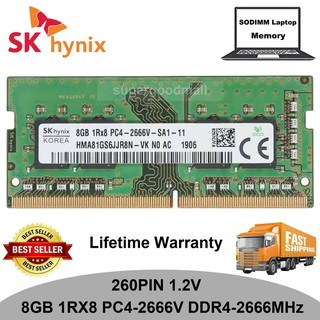 Sk Hynix 8gb 1 Rx 8 Pc 4-2666 V 21300 S Ddr 4-2666 Mhz 260Pin 1.2V SODIMM Laptop Memory RAM(SODIMMแรมหน่วยความจำแล็ปท็อป)