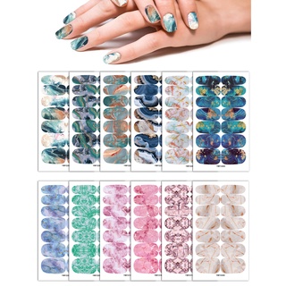 อุปกรณ์เสริมสำหรับเล็บ Marble Smudge Pattern Starry Paper Net Red Laser Nail Art Sticker