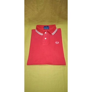 FRED PERRY เสื้อโปโล TWINS JASPO LARGE Made in ENGLAND VGC เสื้อยืดคอปกคาร์ดิแกน