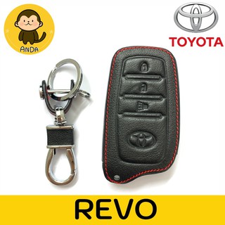 ซองกุญแจหนัง Toyota REVO รุ่น Smart Key หนังแท้ เดินด้ายแดง โลโก้โลหะ