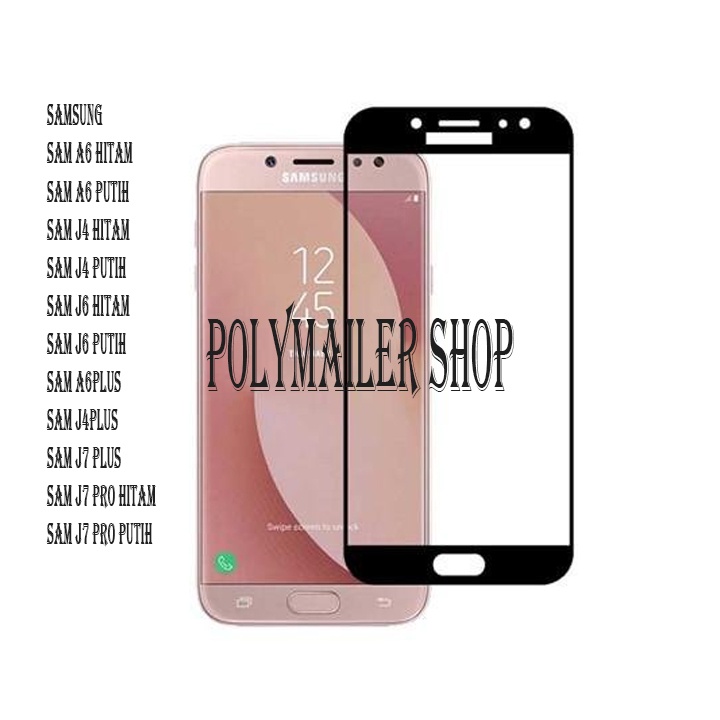 กระจกนิรภัย 5d กาวเต็มจอ SAMSUNG A6 A6 PLUS J4 PLUS J6 PLUS J7 PLUS J7 PRO J4 J6 ปกป้องหน้าจอ