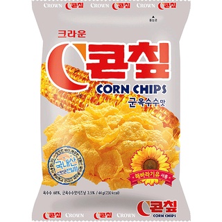 crown corn chip ขนมเกาหลี ขนมอบกรอบชนิดแผ่นรสข้าวโพด คราวน์ คอร์น ชิพ 44g 148g 콘칩군옥수수