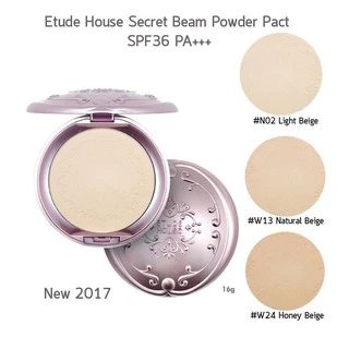 แท้💯ส่งไว🚀 แป้งวิ้ง Etude Secret Beam Powder Pact SPF36PA++ 16g แป้งผสมผงไข่มุก อัดแข็ง พัฟ DSQ #15 #VV