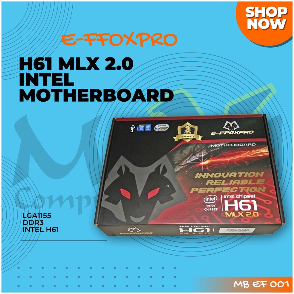 E-FXPRO H61 MLX 2.0 LGA1155 DDR3 2200 สูงสุด 16GB เมนบอร์ด Intel
