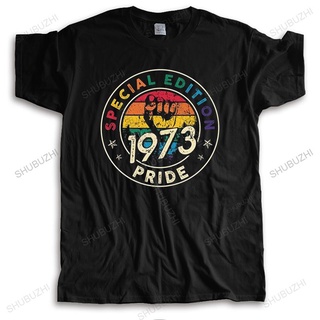 [S-5XL] เสื้อยืดแขนสั้น ผ้าฝ้าย 100% พิมพ์ลาย Gay Pride LGBT 1973 สไตล์วินเทจ ของขวัญวันเกิด สําหรับผู้ชาย 48 ปี