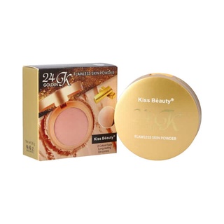 แป้งพัฟ แป้งพัฟทองคำ แป้งพัฟคุมมัน Kiss Beauty 24K golden flawless skin powder คุมมัน ติดนานตลอดวัน No.81089