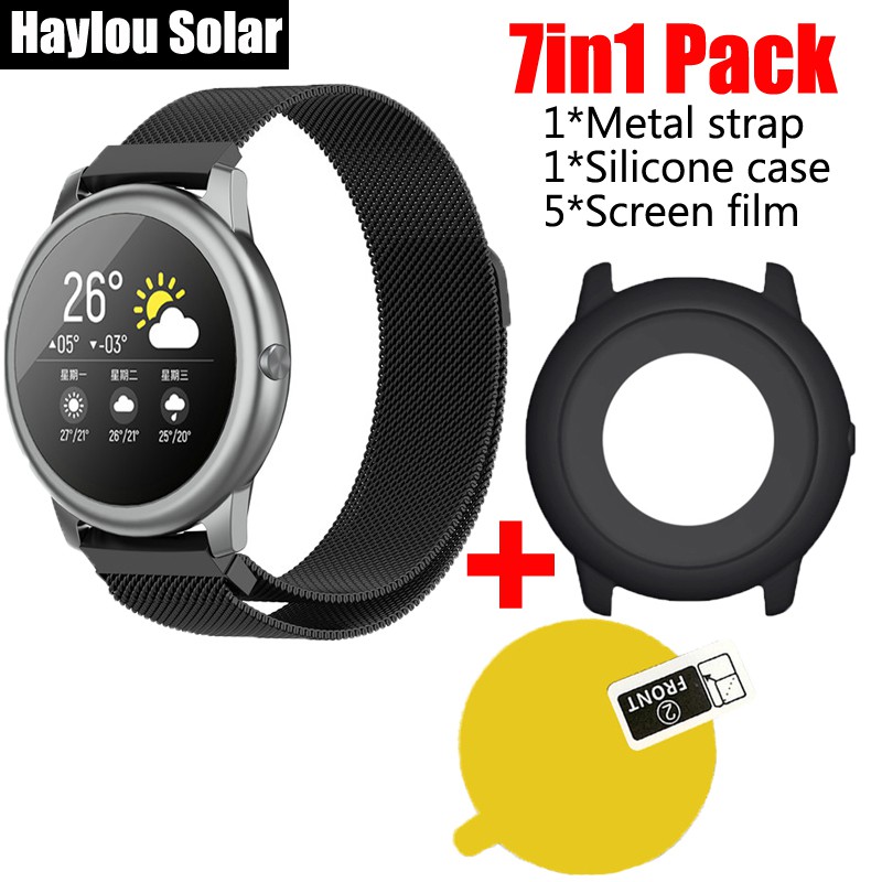 สายนาฬิกาข้อมือสแตนเลส 7in1 สําหรับ Haylou Solar Ls05 Smart Watch