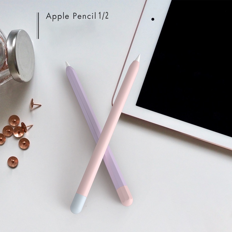เคสซิลิโคน แบบบางพิเศษ กันลื่น สีตัดกัน สําหรับ Apple Pencil 2 iPad 2nd