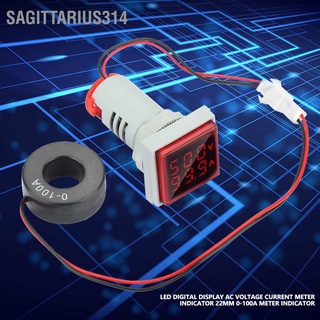 Sagittarius314 เครื่องวัดแรงดันไฟฟ้าดิจิทัล Led Ac 22 มม. 0-100A