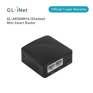 GL.iNet GL-AR300M16 Portable Mini Travel Wireless Pocket Router - เราเตอร์ไร้สาย/จุดเข้าใช้งาน/ตัวขยาย/WDS | GL.iNet OpenWrt | 2 x พอร์ตอีเธอร์เน็ต | OpenVPN/Wireguard VPN | พอร์ต USB 2.0