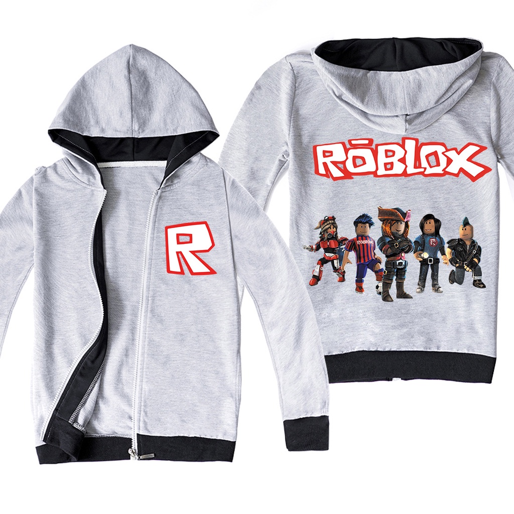 Roblox เสื้อแจ็กเก็ต มีซิป ขนาดใหญ่ ลายการ์ตูน สําหรับเด็กผู้ชาย