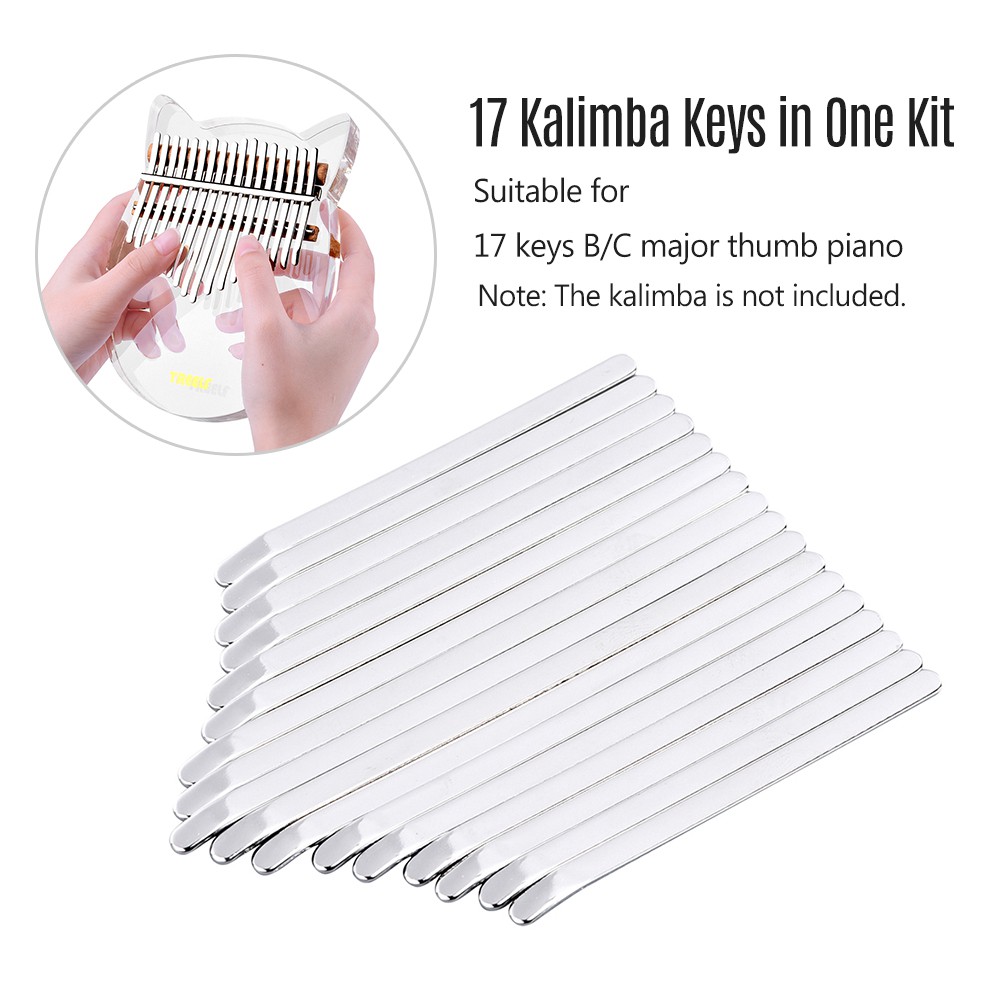 Lingting 17 Kalimba ชุดเปลี่ยนคีย์เปียโนสําหรับ 17 คีย์ B / C Major Kalimba