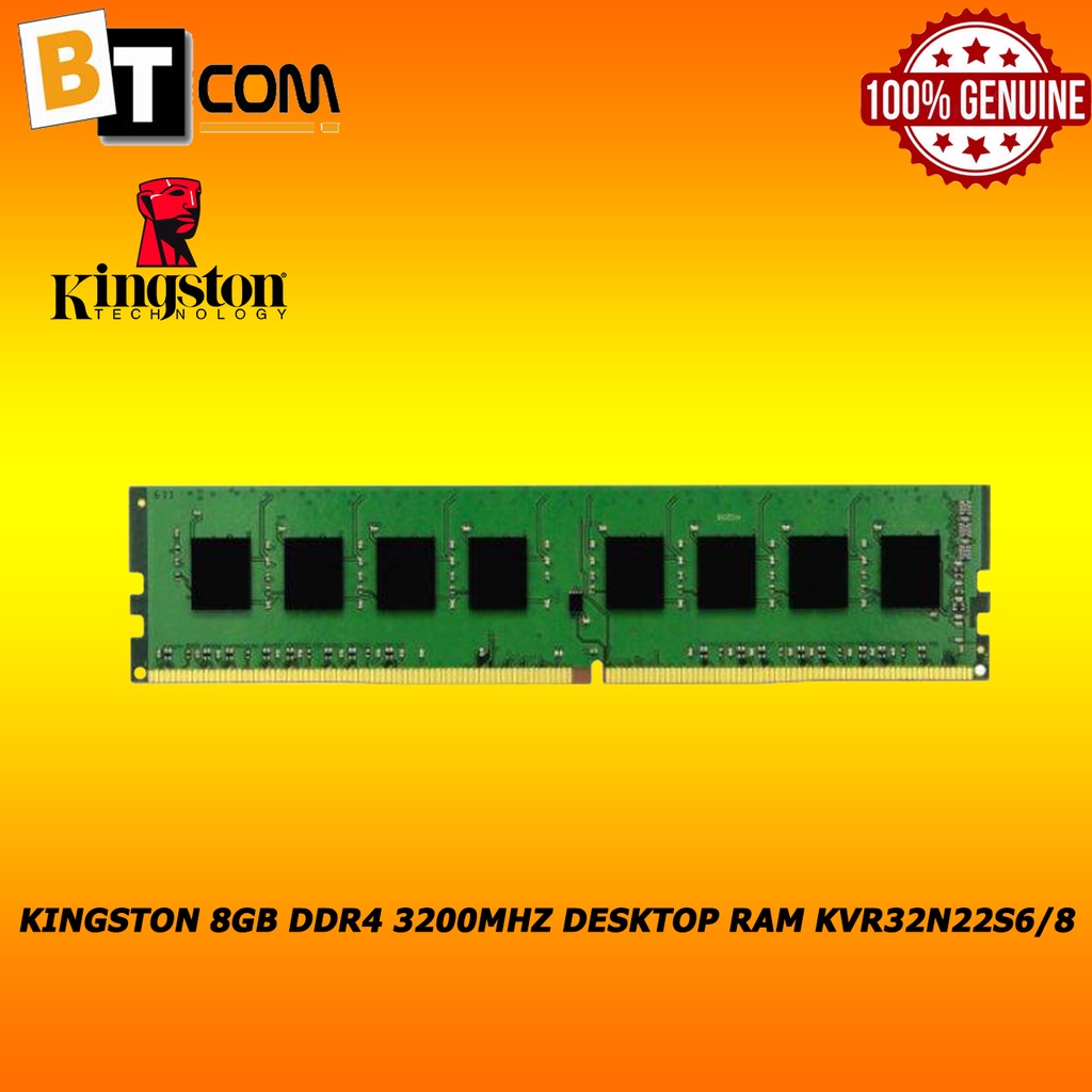 KINGSTON 8GB DDR4 3200Mhz เดสก์ท็อป RAM KVR32N22S6/8