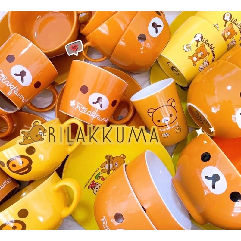 จานคุมะ พร้อมส่ง‼️‼️ Rilakkuma ชามริลัคคุมะเซรามิกจากญี่ปุ่น ถ้วย จาน ชาม แก้วน้ำ ร