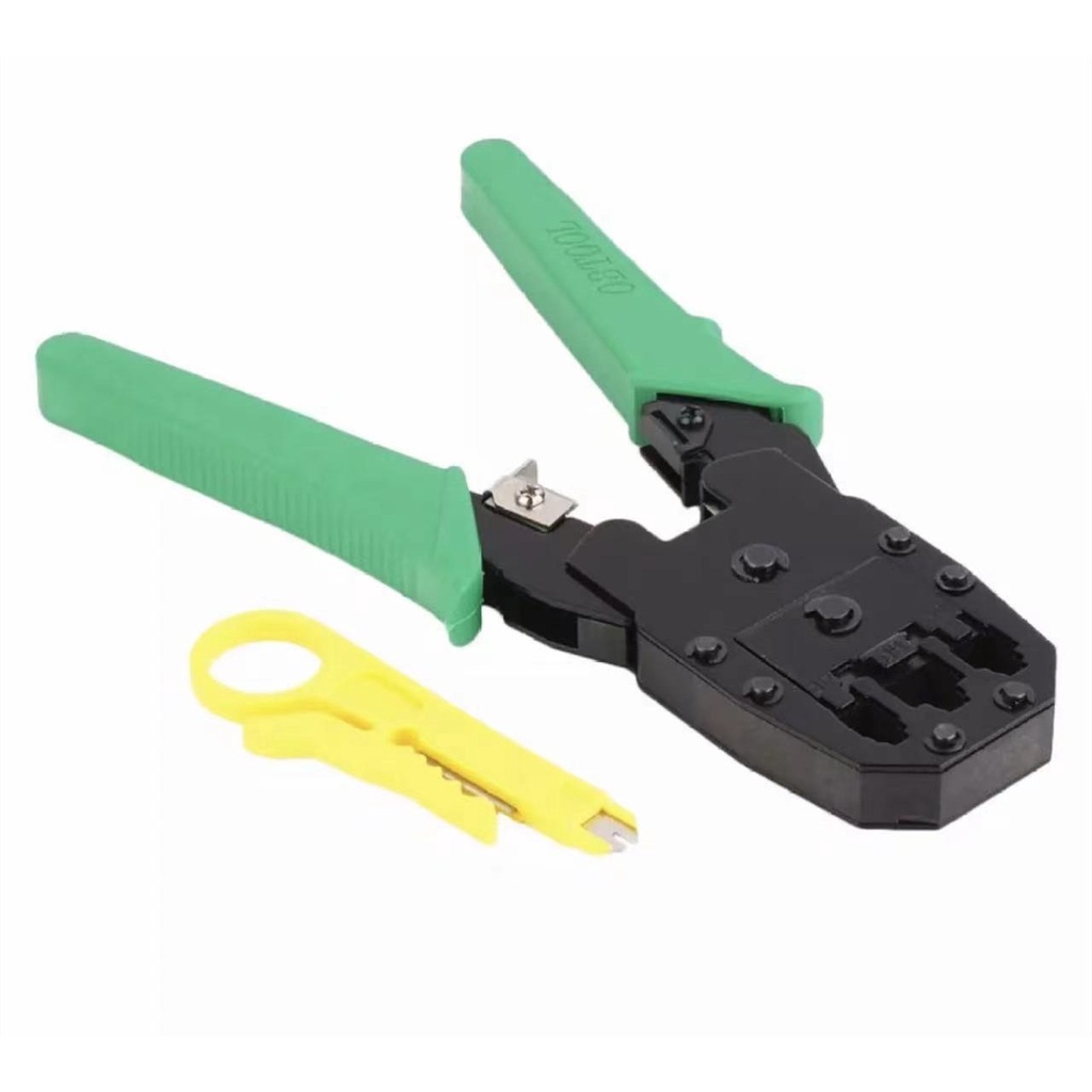 Set 2in1 คีมเข้าหัวสายแลน Network RJ45 CAT5 RJ11 RJ12 LAN Cable + ตัวเช็คสายแลน