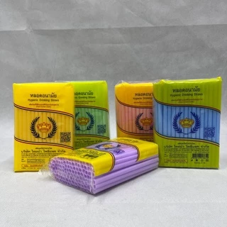 หลอดสั้น หลอดยาว อนามัย ตรามงกุฎ คละสี (1-10 ห่อ/แพ็ค)