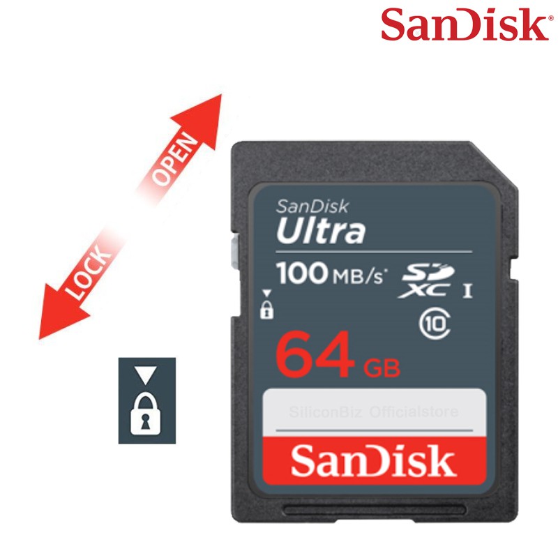 SanDisk Ultra SD Card Class10 64GB SDXC Speed 100MB/s (SDSDUNR-064G-GN3IN)  Memory การ์ด เมมโมรี่การ์ด คลาส10 โดย ซินเน็ค | Shopee Thailand