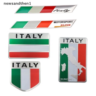 Newsandthen1 อลูมิเนียม 3D โลหะ ITALY อิตาลี ธงชาติอิตาลี สติกเกอร์ตราสัญลักษณ์ รูปลอก ตกแต่งรถ