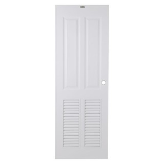 DOOR AZLE PSW4 PANEL-LOUVER 70X200CM UPVC WHITE ประตูห้องน้ำ UPVC AZLE PSW4 ลูกฟัก-เกล็ด 70x200 ซม. สีขาว ประตูบานเปิด ป