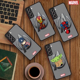 เคสโทรศัพท์มือถือ ผิวด้าน กันกระแทก ลายโลโก้ Marvel Avengers สําหรับ Samsung S22 Ultra Galaxy S21 S20 FE S10 S8 Plus