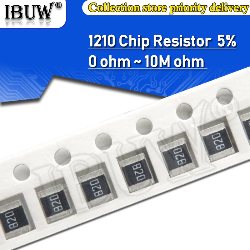 ชิปต้านทาน SMD 1210 5% 1/2W 100R-10K 100R 110R 200R 220R 360R 470R 910R 1K 2K 3K 4.7K 6.8K 10K 100 ช