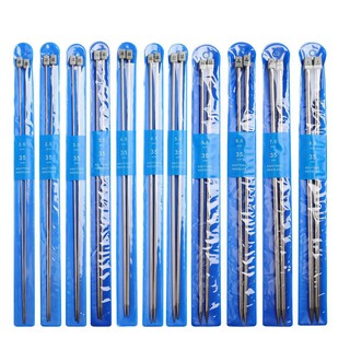 ชุดไม้นิตตรงสเตนเลส 11 ขนาด ยาว 25, 35 cm Knitting Needle Stainless Steel Set