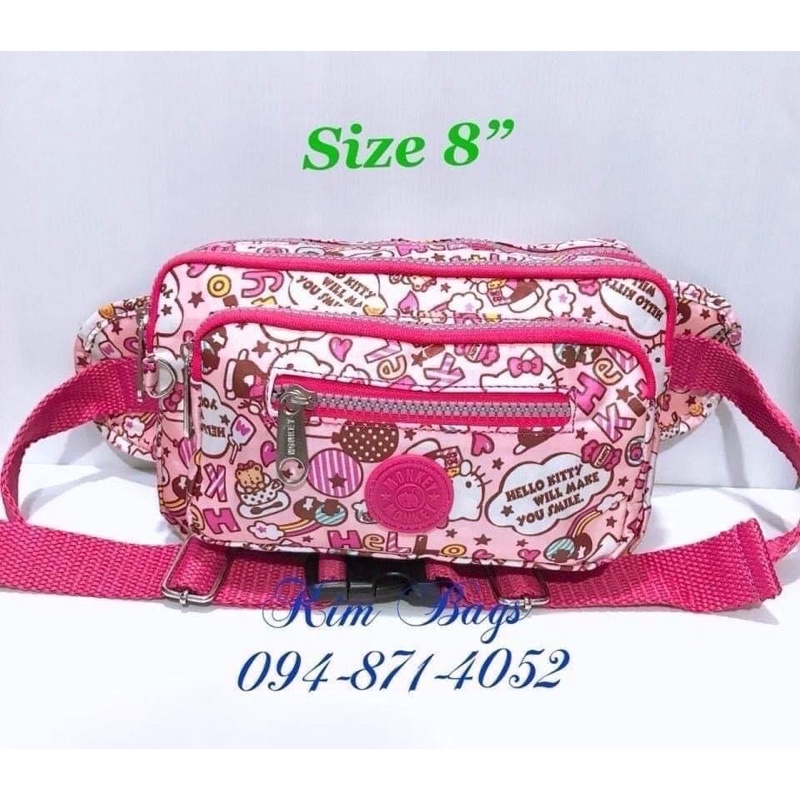 🌈🌸 คิตตี้-สีพื้น 🐱🌸 ราคาล้างสต๊อกโกดัง ⚡️กระเป๋าคาดเอวคิตตี้ขนาด 8 นิ้ว