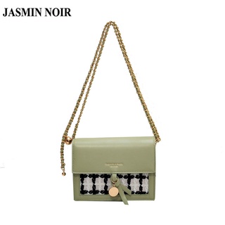 Jasmin NOIR กระเป๋าสะพายไหล่ กระเป๋าถือ หนัง PU แต่งสายโซ่คล้อง สําหรับสตรี