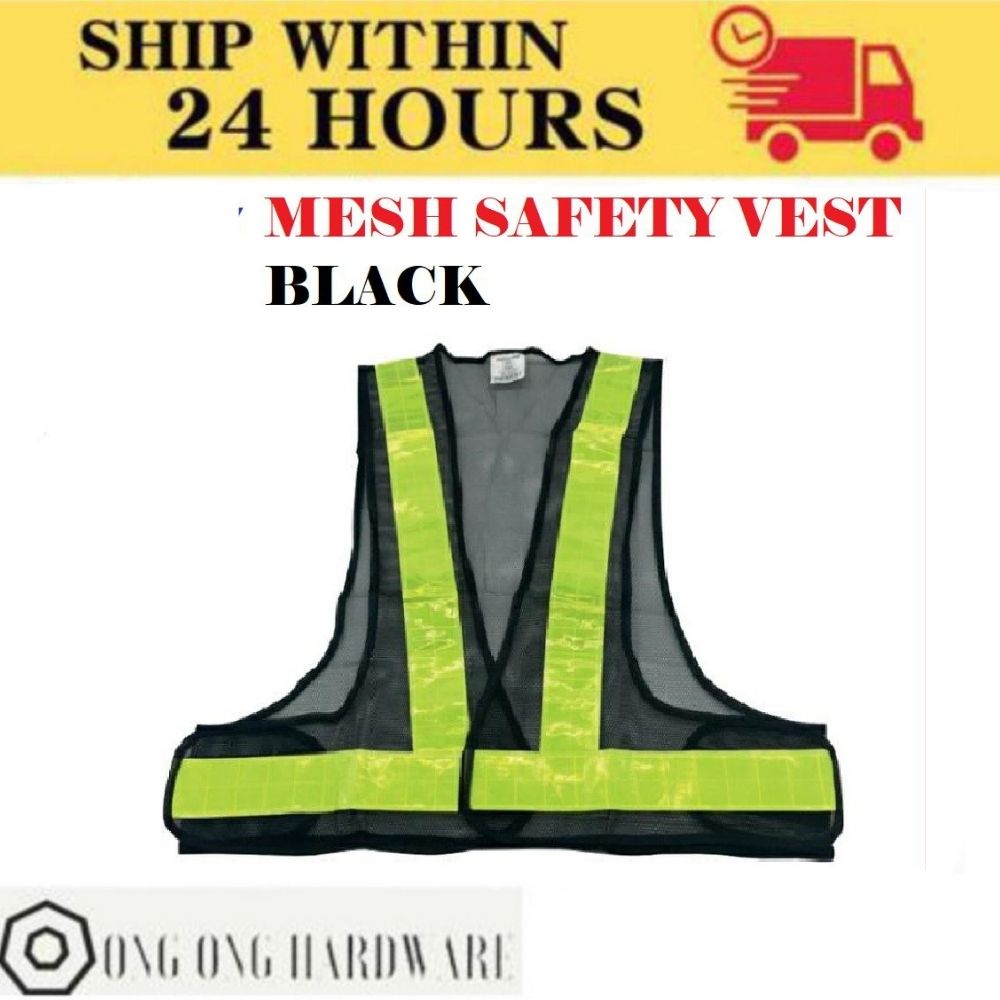 SAFTY VEST BLACK (ฟรีไซส์) BAJU SECURITY