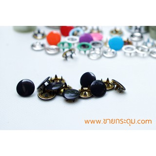 กระดุมแป๊กห้าขา หัวทึบ 10 mm สีดำ เนื้อทองเหลืองแท้ ไม่เป็นสนิม / CAP PRONG SNAP BUTTON 10 MM. BLACK