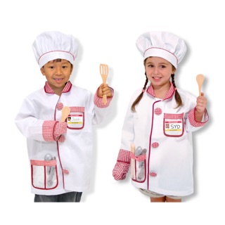 ชุดพ่อครัว / ชุดเชฟ พร้อมอุปกรณ์ : Melissa &amp; Doug : Chef Role Play Costume Set