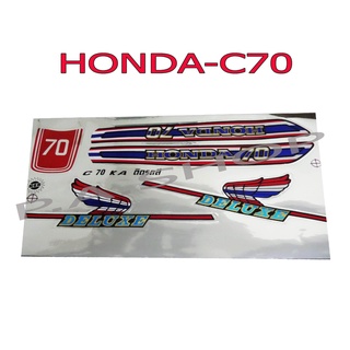 A สติ๊กเกอร์ติดรถมอเตอร์ไซด์แต่งลายธงชาติ สำหรับ HONDA-C70