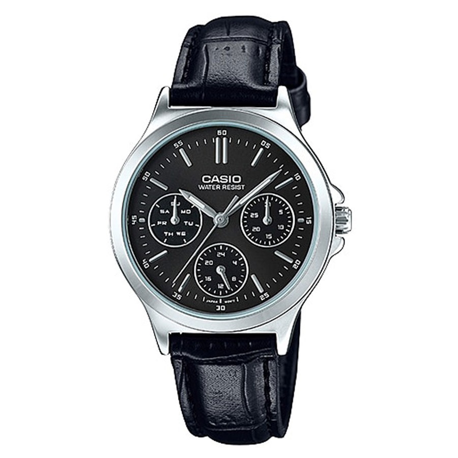 Casio Standard นาฬิกาข้อมือผู้หญิง สายหนัง รุ่น LTP-V300,LTP-V300L,LTP-V300L-1A - สีดำ