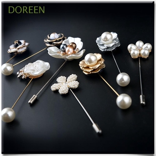 DOREEN Shawl Pin Shirt Needle Brooch  Accessories Flower Zircon For Women Jewelry