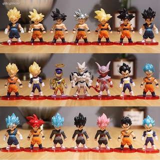 Figure ของสะสม โมเดลตัวการ์ตูน❐✸▥Dragon Ball Super Hand-made ชุดตุ๊กตา 21 ตัว Monkey King Gohan Vegeta Saiyan ตุ๊กตาตกแต