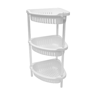 KASSA HOME ชั้นวางของพลาสติกอเนกประสงค์แบบเข้ามุม 3 ชั้น รุ่น PN8037L/3H สีขาว