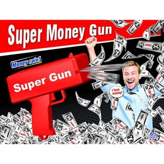Cash Super Money Gun Make it Rain,Spray Paper playing Money- Red Gun