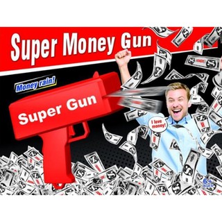 Cash Super Money Gun Make it Rain,Spray Paper playing Money- Red Gun