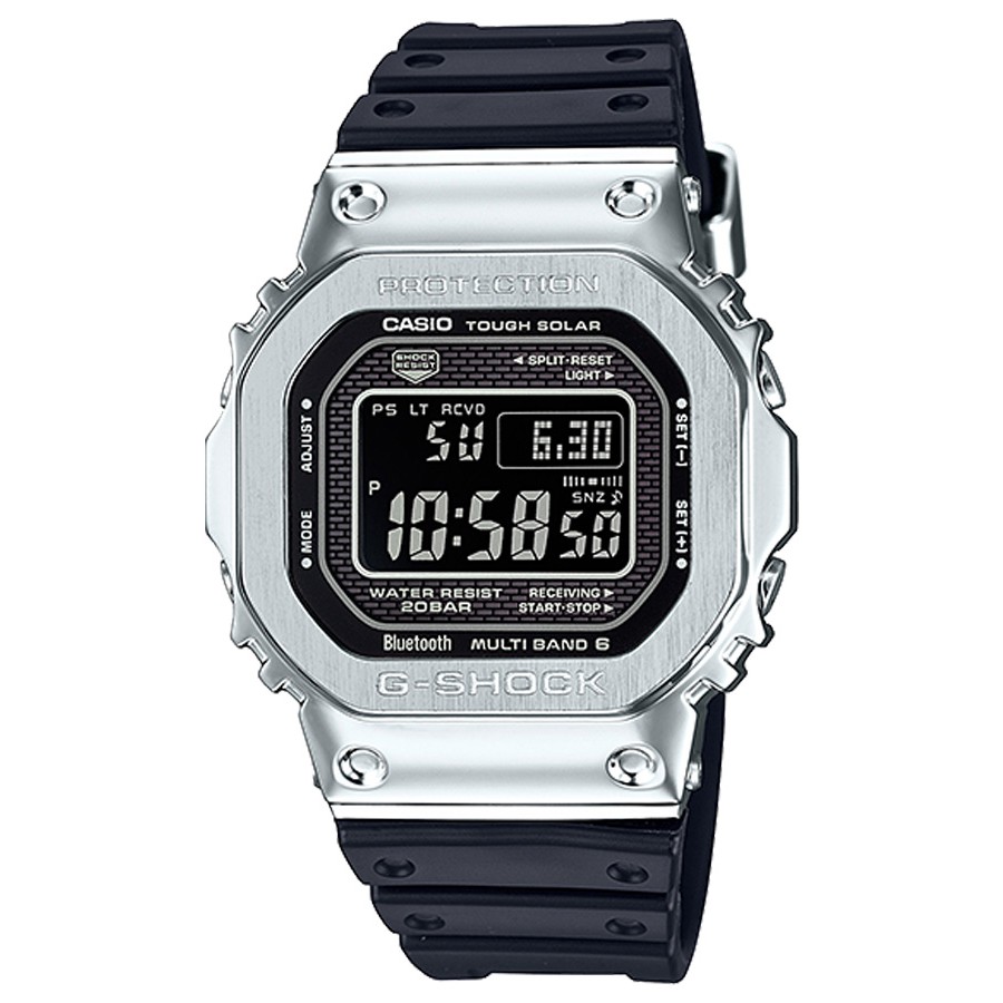 Casio G-Shock นาฬิกาข้อมือผู้ชาย สายเรซิน รุ่น GMW-B5000,GMW-B5000-1 - สีเงิน