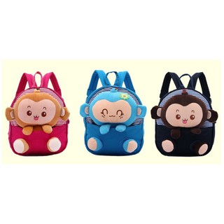 กระเป๋าเป้เด็กตุ๊กตาลิง มี 3 สี สีฟ้า/สีกรม/สีชมพู # BagBaby01