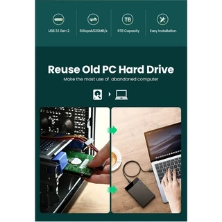 UGREEN รุ่น 30848 กล่องใส่ฮาร์ดดิสExternal Hard Drive Enclosure Adapter USB3.0 to SATA Hard Disk Case