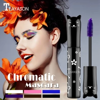 Teayason มาสคาร่าไฟเบอร์ 4D กันน้ํา ติดทนนาน สีขาว สีเขียว สีแดง สีฟ้า ม่วง